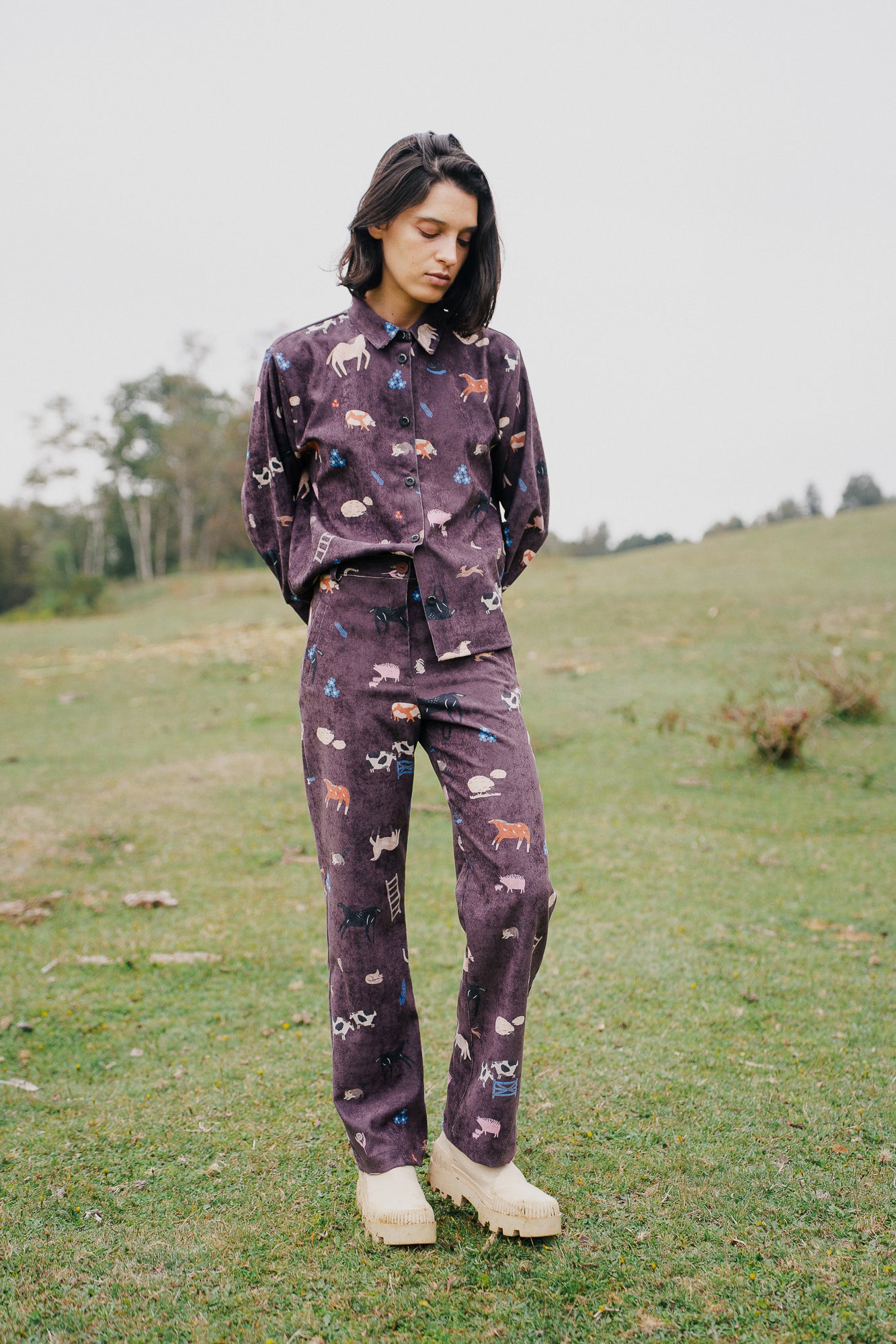 CAMISA DORA COTELE ANIMALES CAMPO