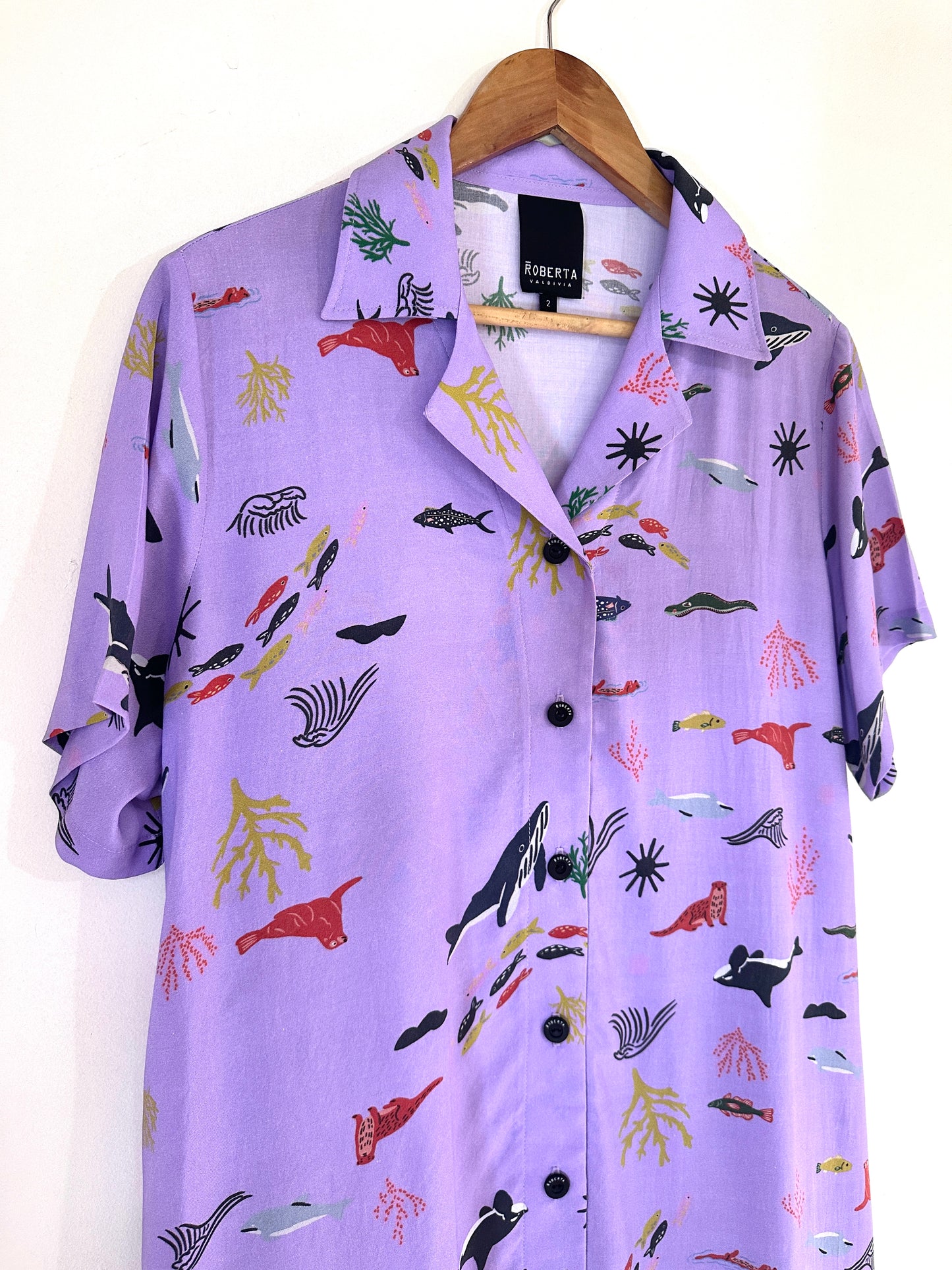 CAMISA GUAYABERA MARINO LILA