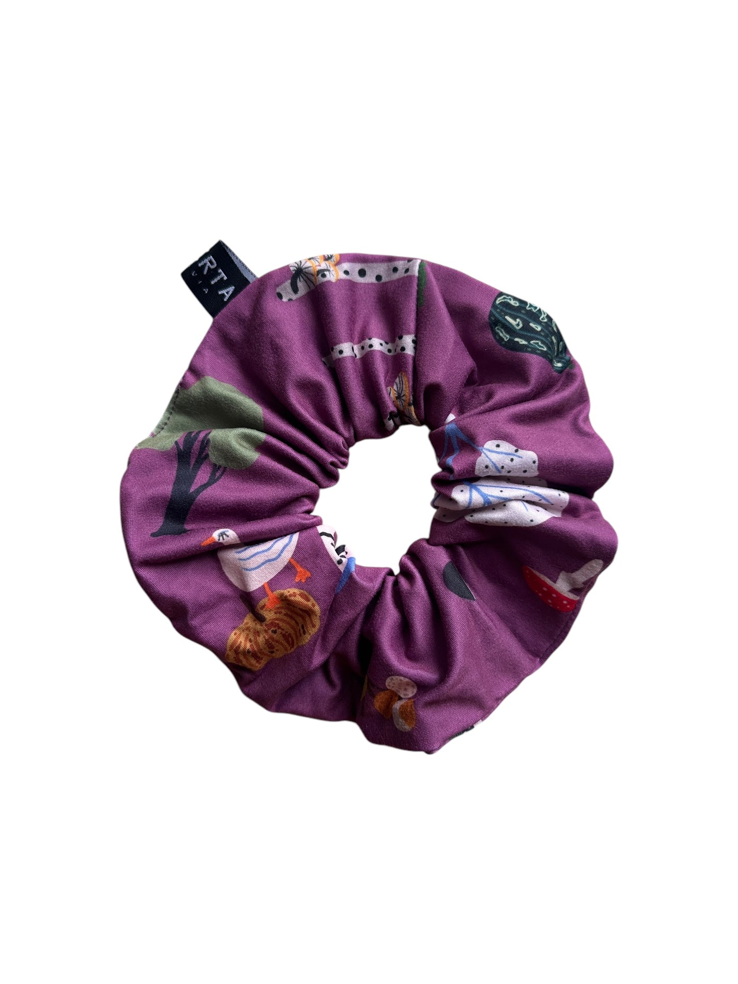 SCRUNCHIE AVES FRAMBUESA