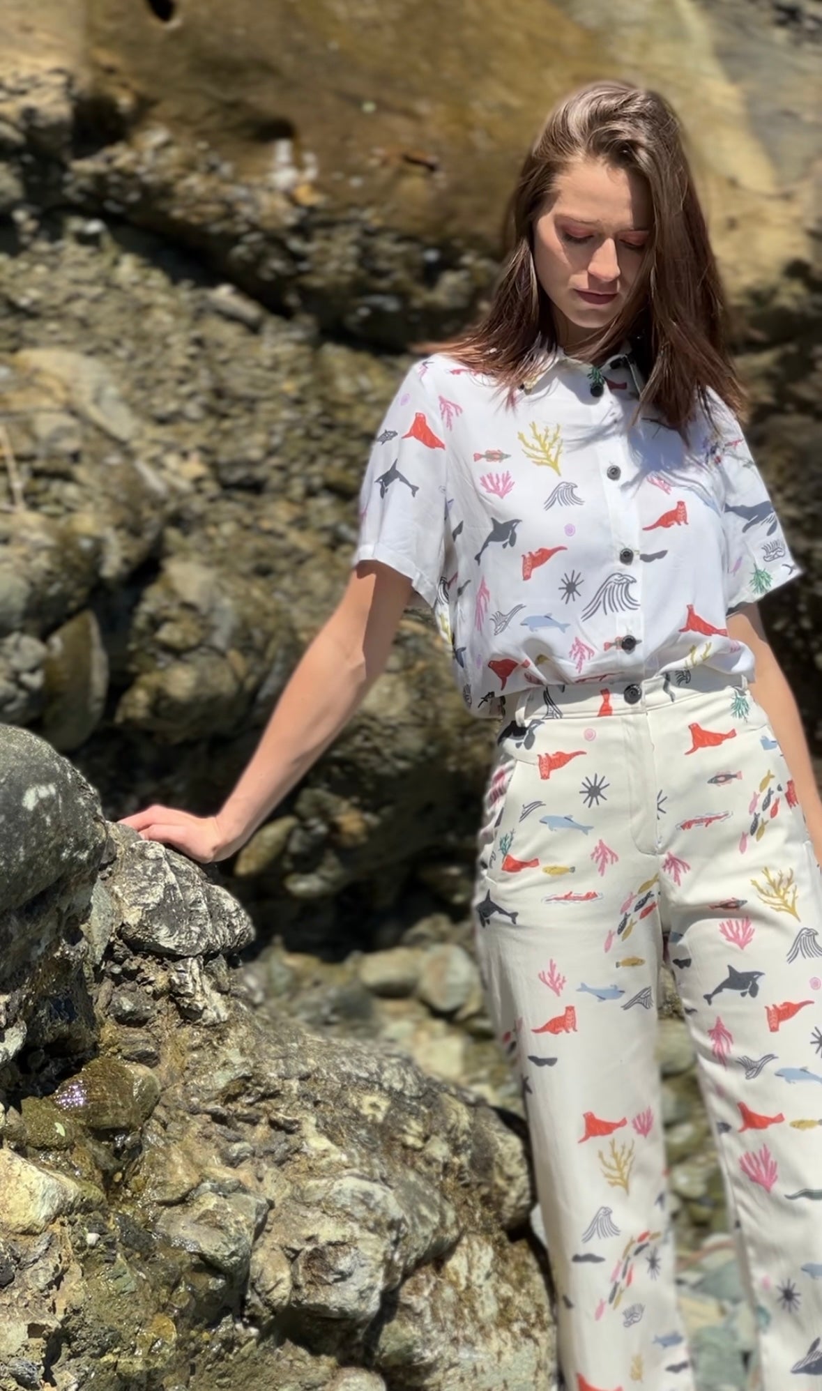CAMISA BOTONERA CORTA MARINO CREMA