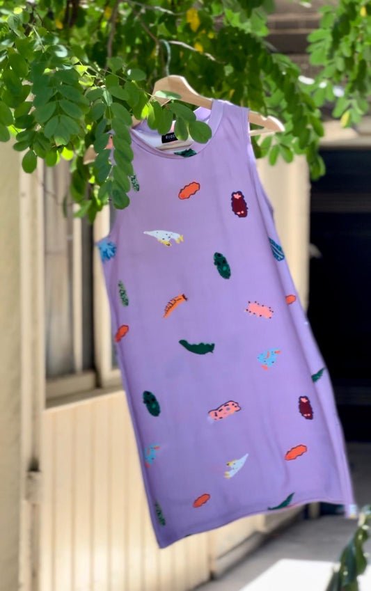 VESTIDO SUD CORTO NUDIBRANQUEOS LILA