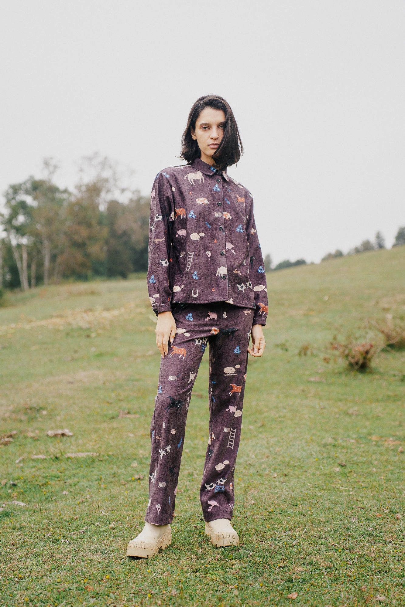CAMISA DORA COTELE ANIMALES CAMPO