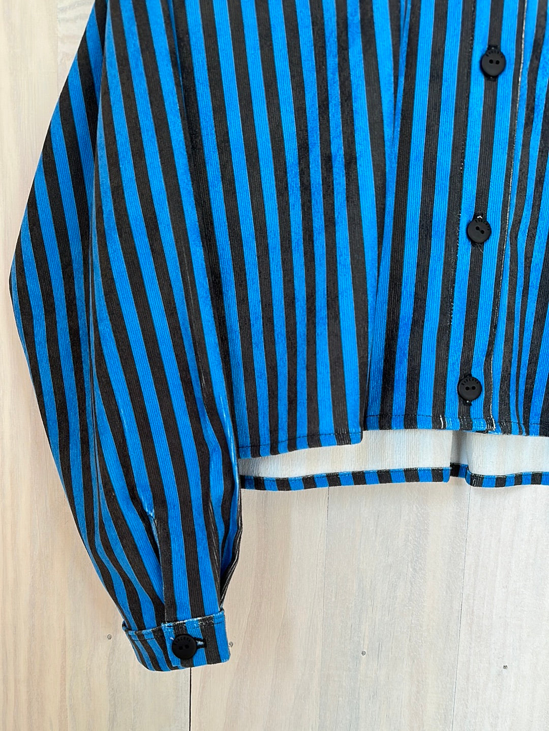 CAMISA ELSA COTELE RAYAS AZUL NEGRO