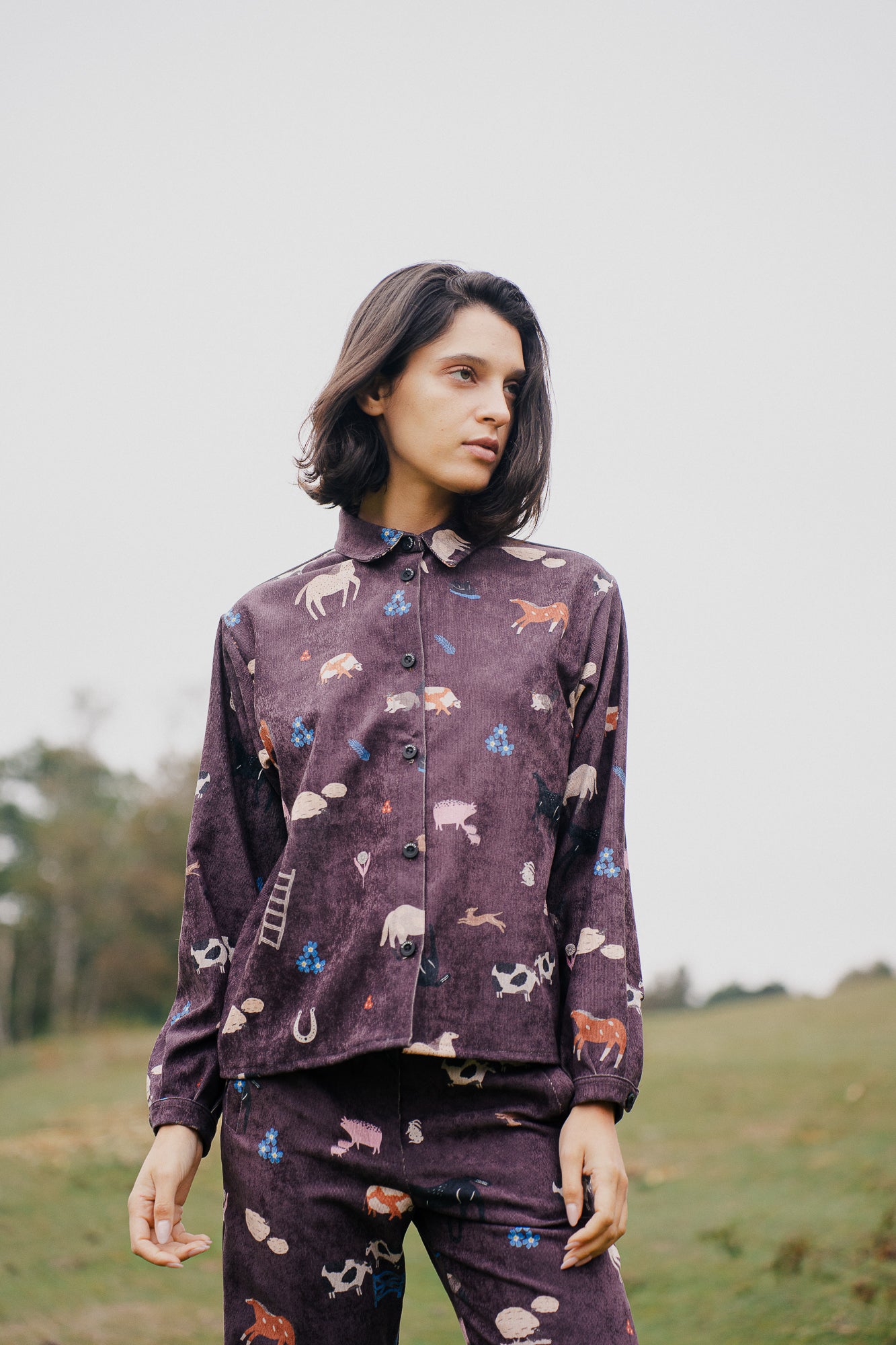 CAMISA DORA COTELE ANIMALES CAMPO
