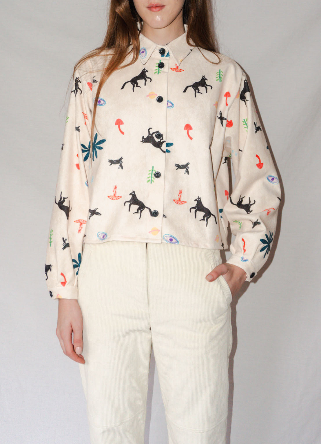 CAMISA ELSA COTELE CABALLOS CREMA