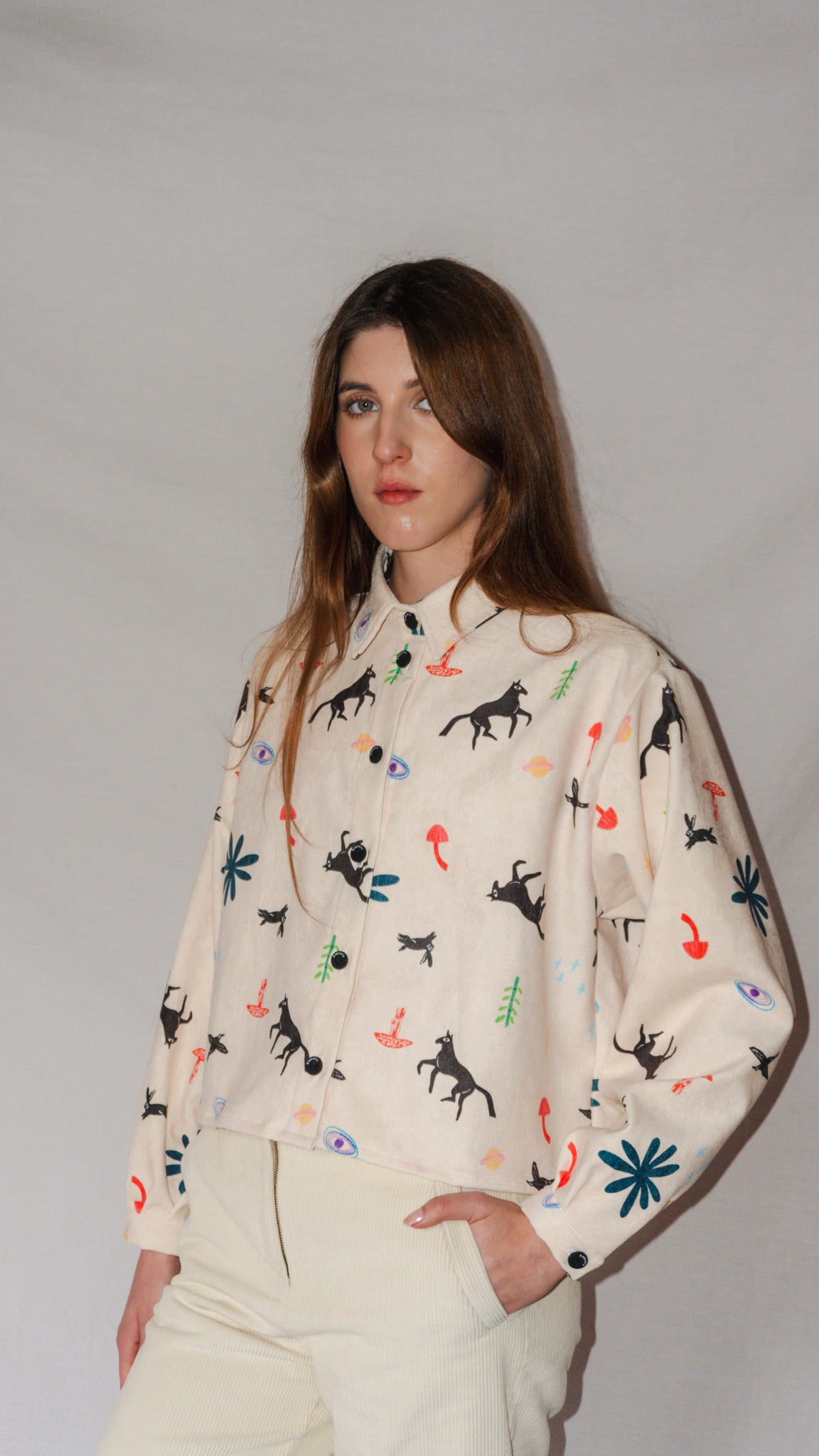 CAMISA ELSA COTELE CABALLOS CREMA