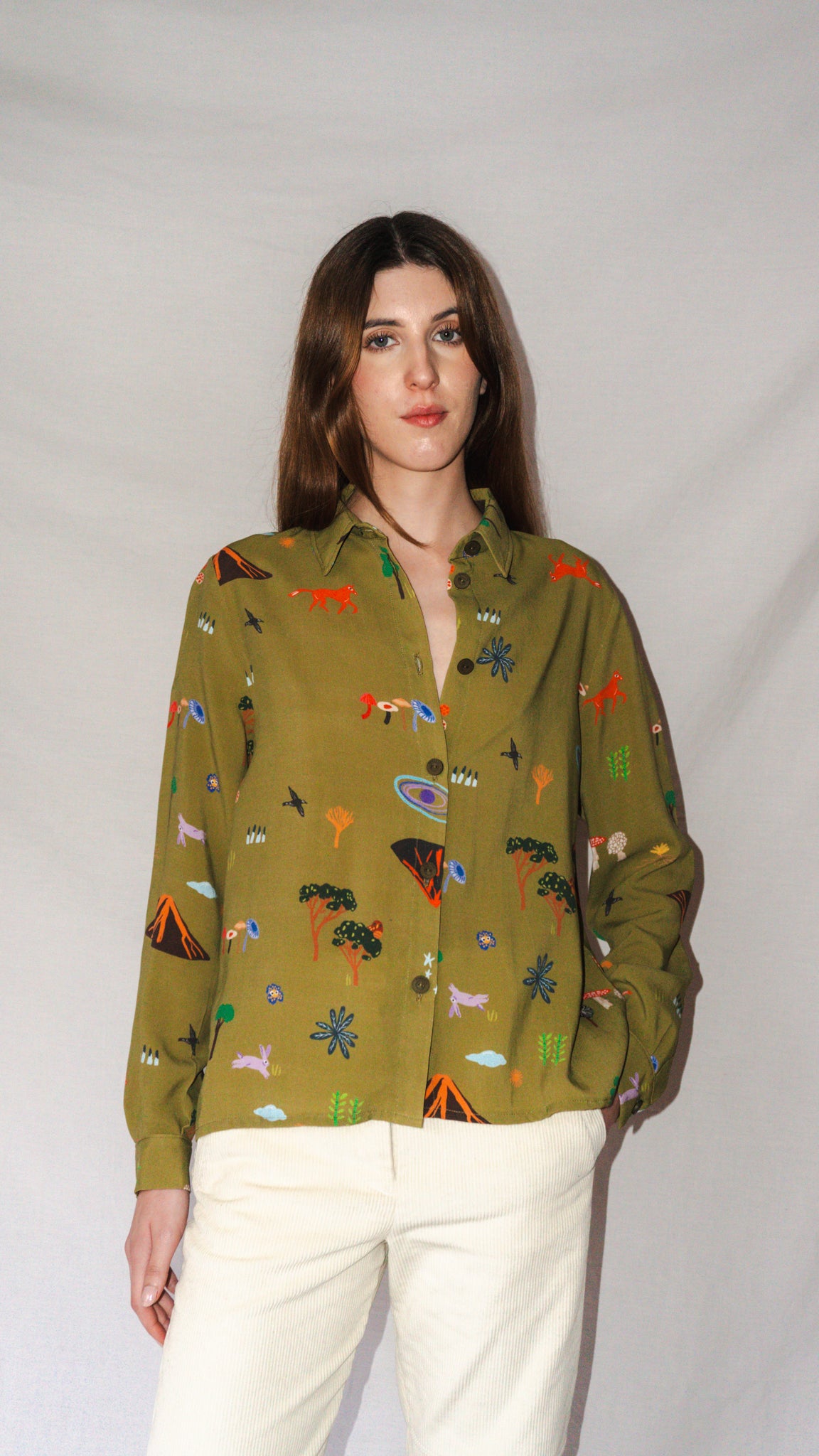 CAMISA BOTONERA CORTA VOLCANES VERDE MUSGO