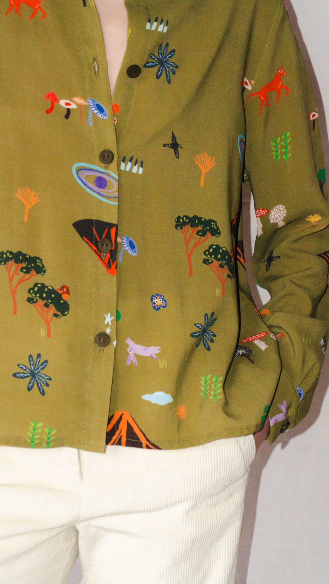 CAMISA BOTONERA CORTA VOLCANES VERDE MUSGO