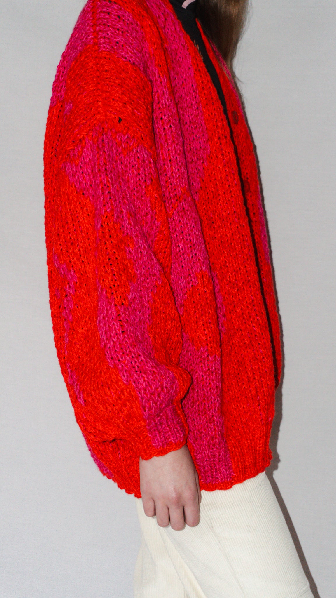 CHALECO CARPET FUCSIA ROJO LARGO