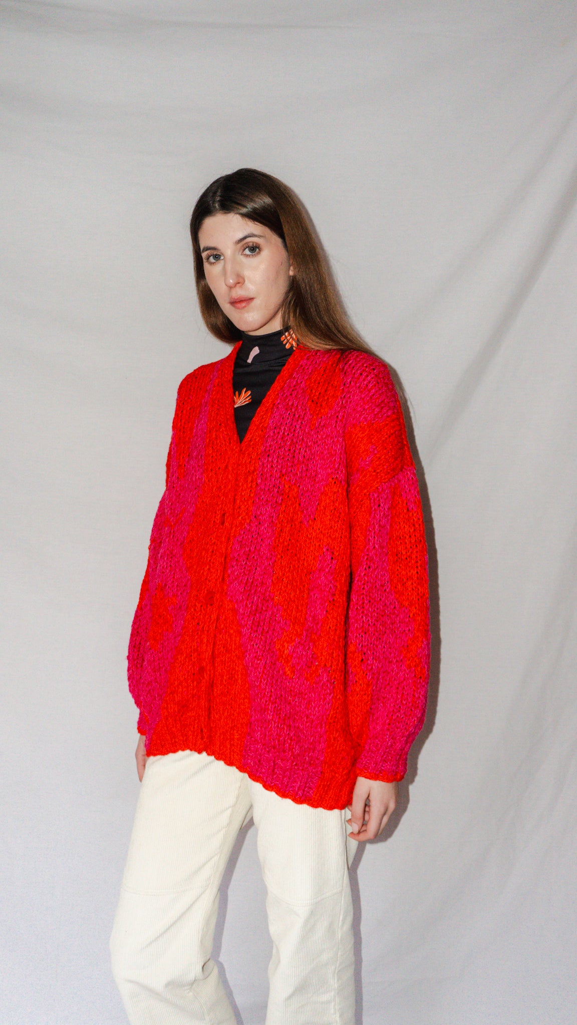 CHALECO CARPET FUCSIA ROJO LARGO