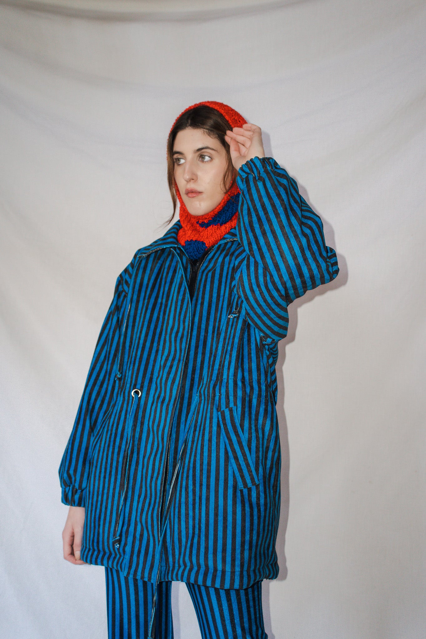 CHAQUETA ELCIRA RAYAS AZUL NEGRO