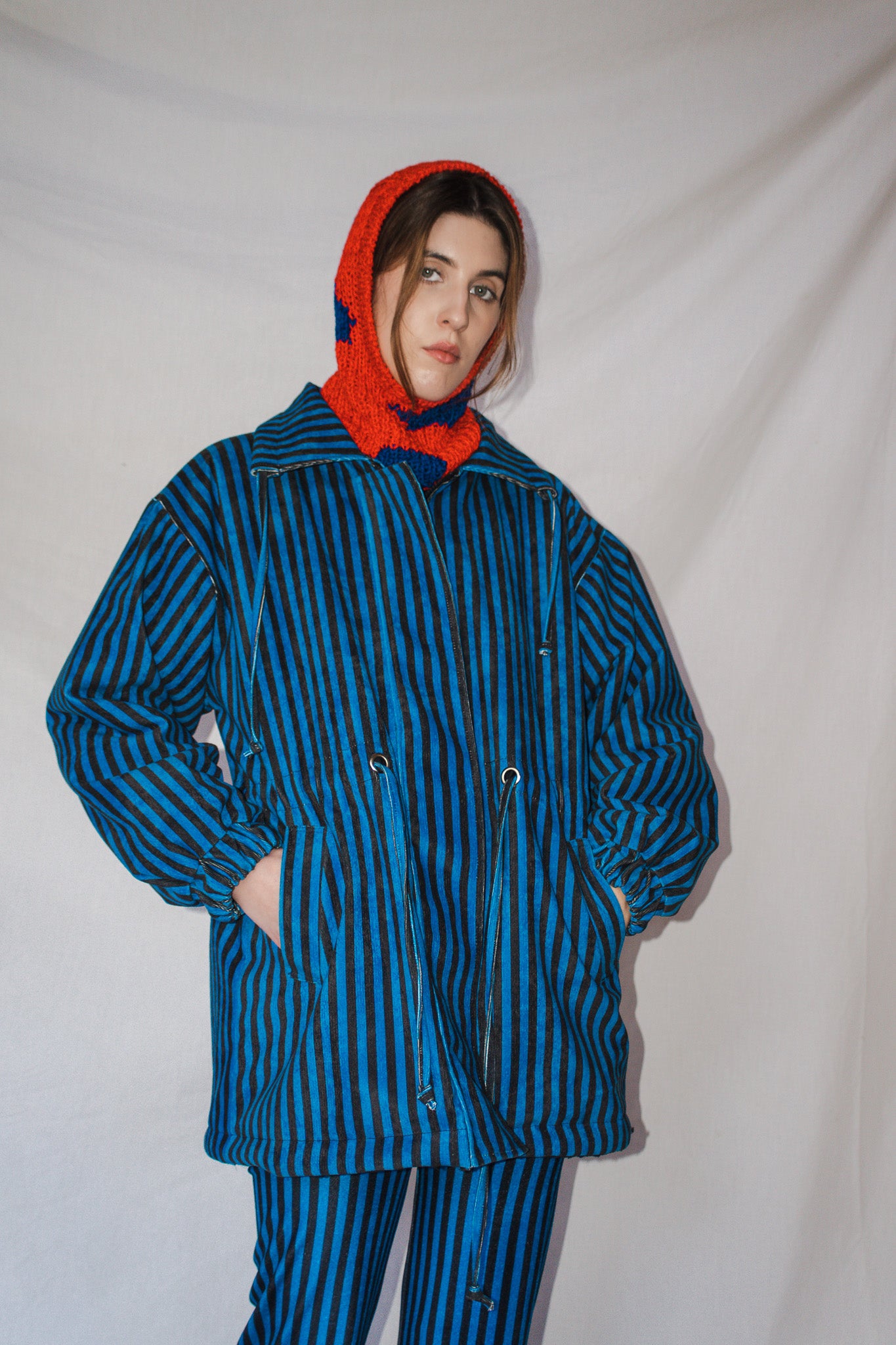 CHAQUETA ELCIRA RAYAS AZUL NEGRO