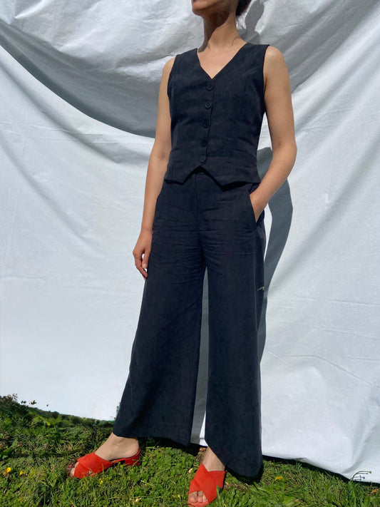 PANTALON TUBO NEGRO TENCEL