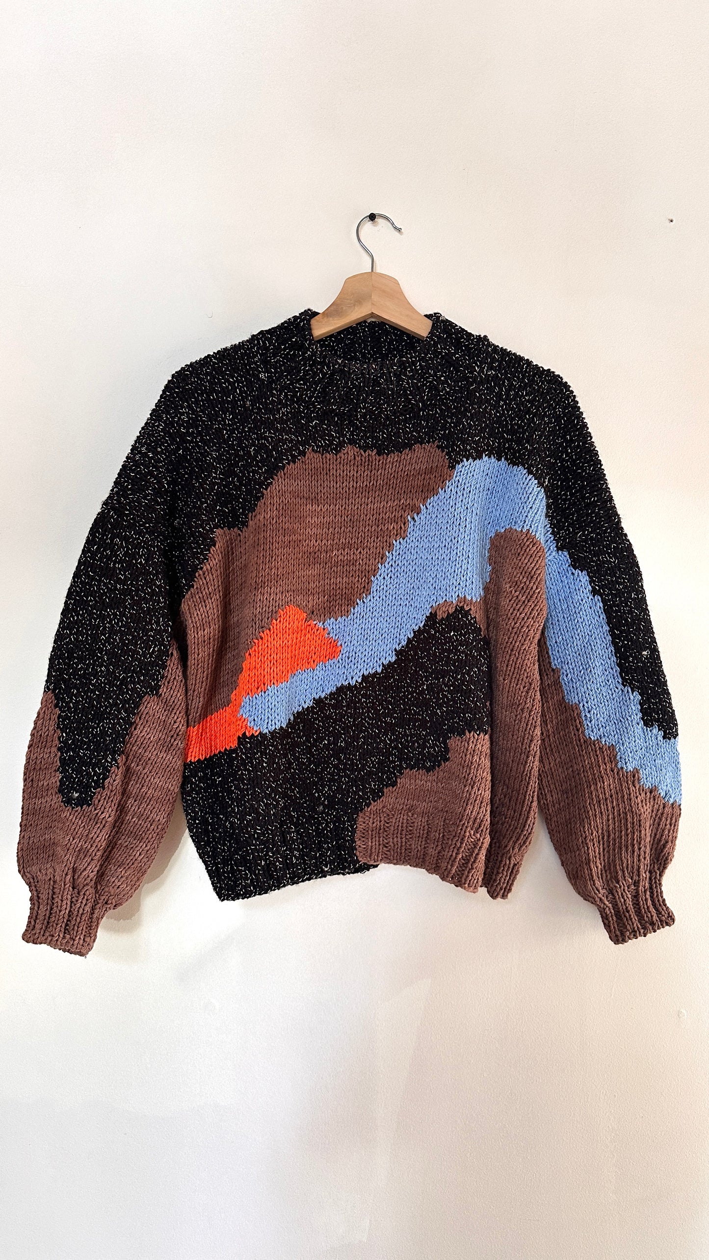 SWEATER ROCAS CELESTE CAFÉ