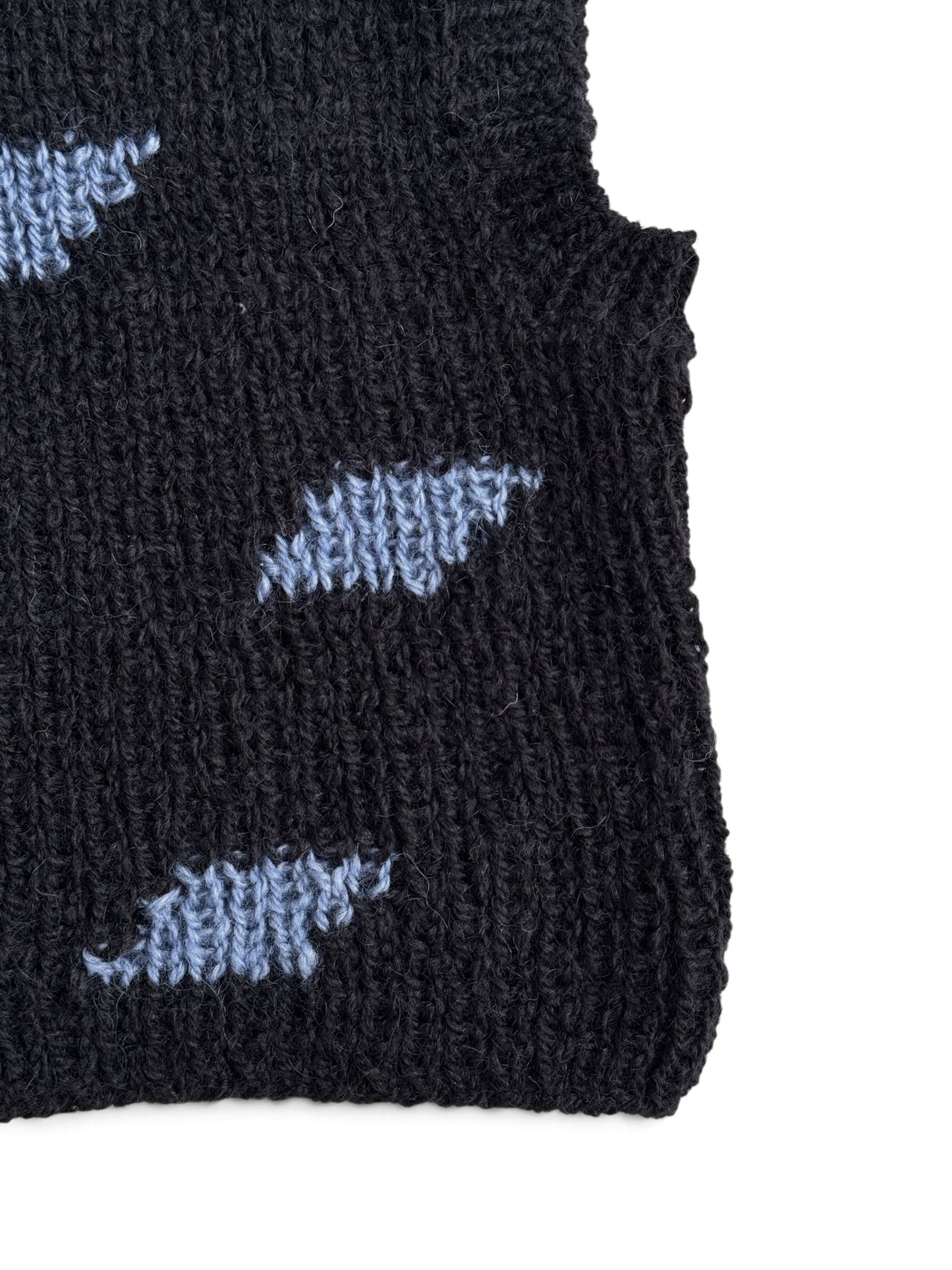 BALACLAVA MANCHAS NEGRO PIEDRA AZUL MOHAIR