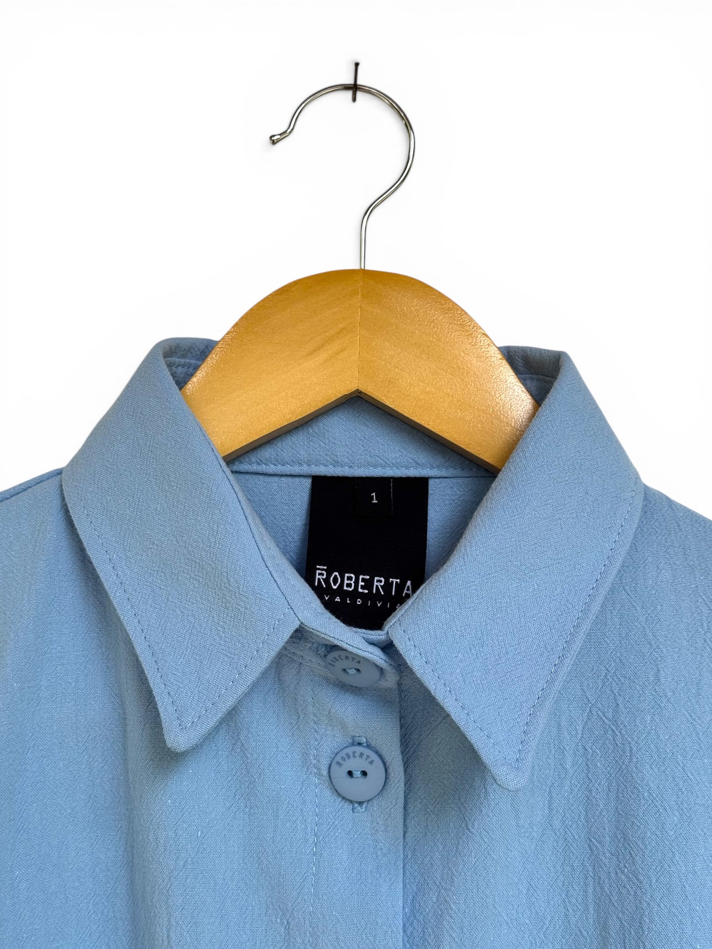 CAMISA DORA ALGODÓN CELESTE