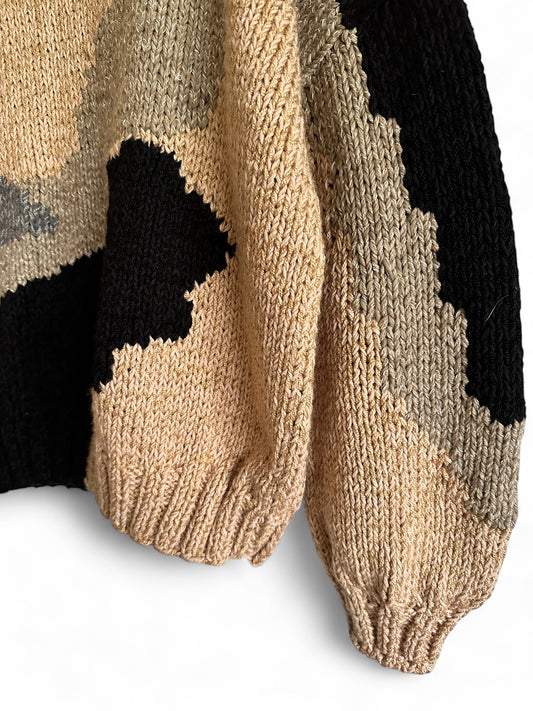 SWEATER ROCAS BEIGE NEGRO GRIS