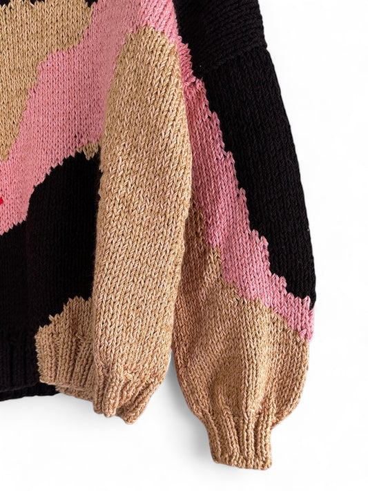 SWEATER ROCAS ROJO ROSA