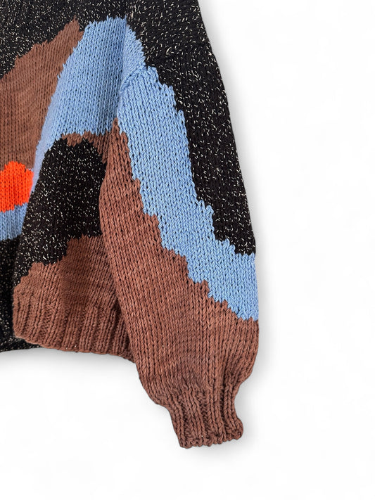 SWEATER ROCAS CELESTE CAFÉ