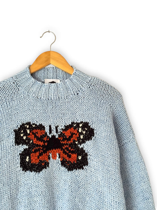 SWEATER MARIPOSA MONARCA CELESTE