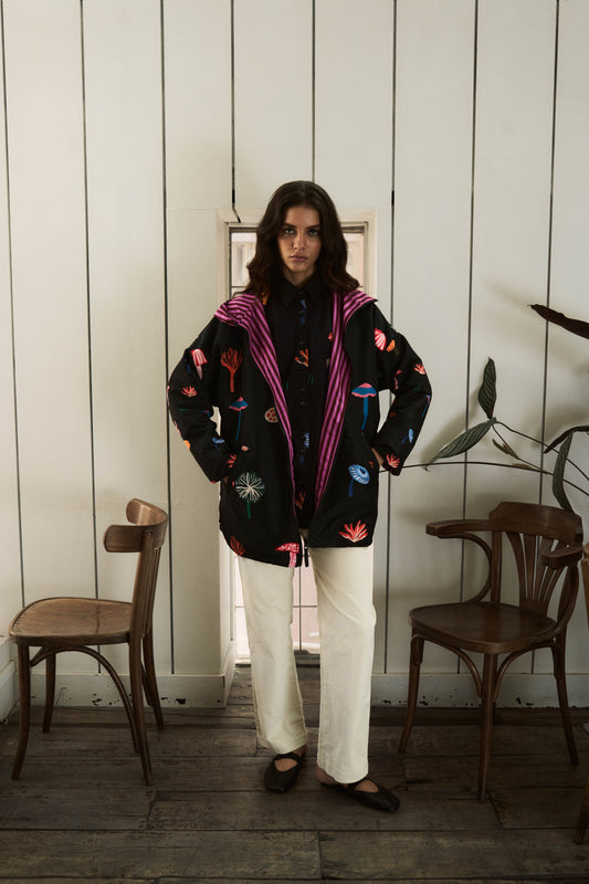 CHAQUETA IMPERMEABLE REVERSIBLE HONGOS/RAYAS