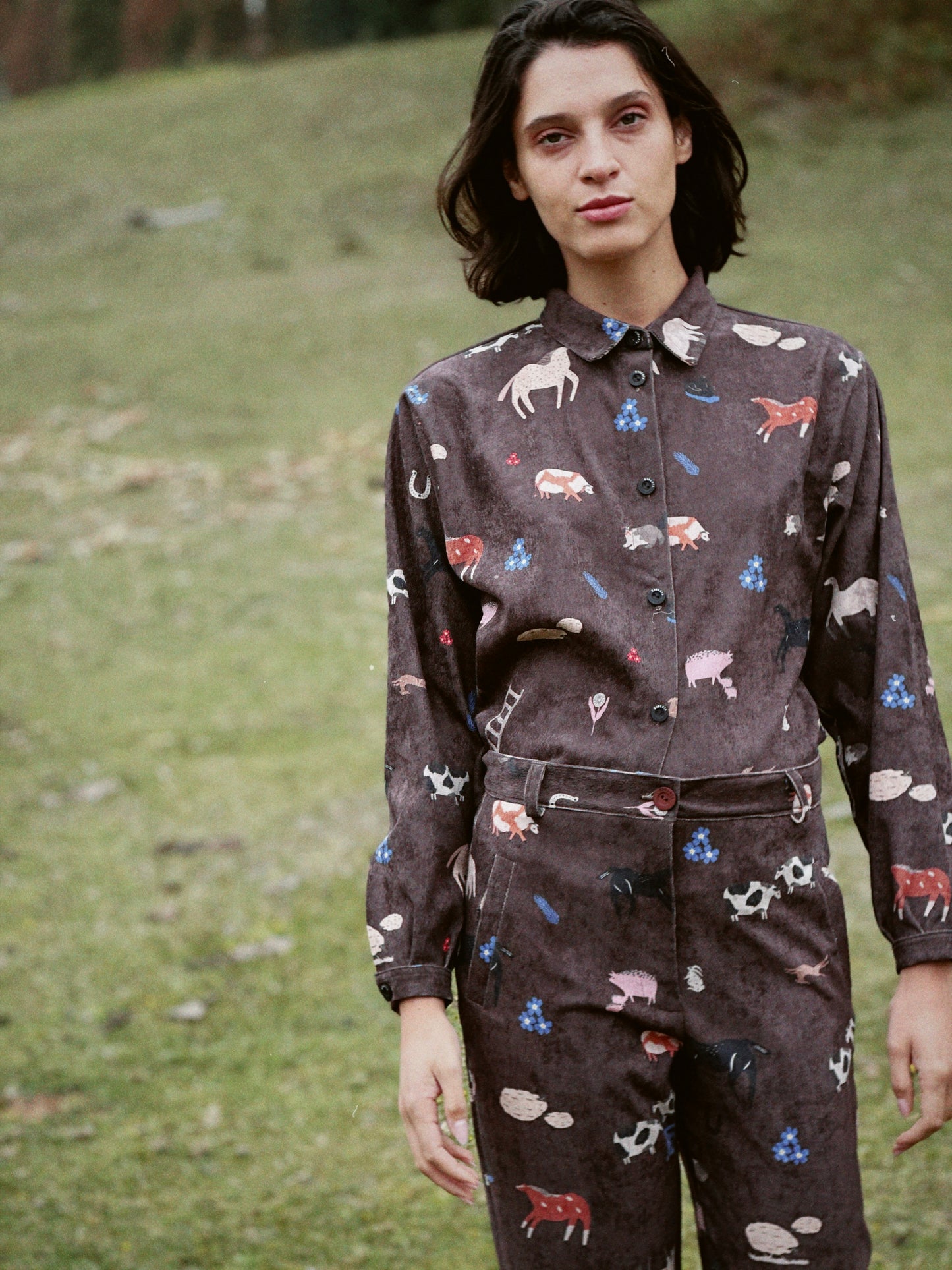 CAMISA DORA COTELE ANIMALES CAMPO