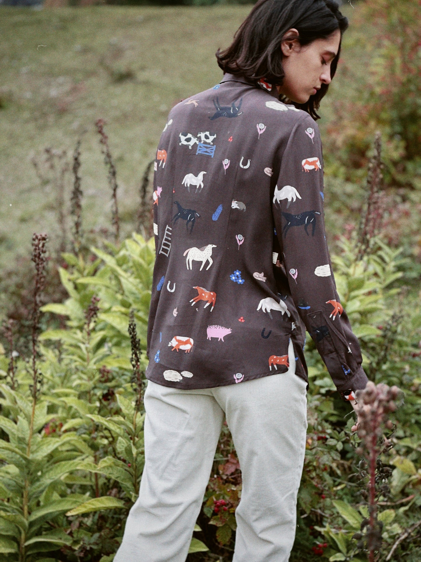 CAMISA METRIX ANIMALES CAMPO CAFE
