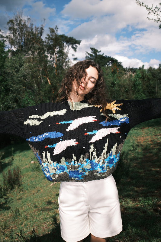 SWEATER BANDADA CISNES NOCHE