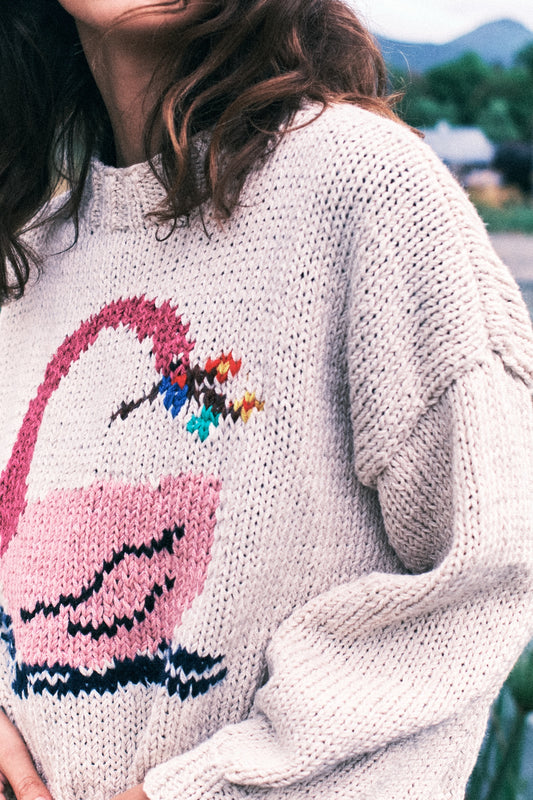SWEATER CISNE ROSA CRUDO
