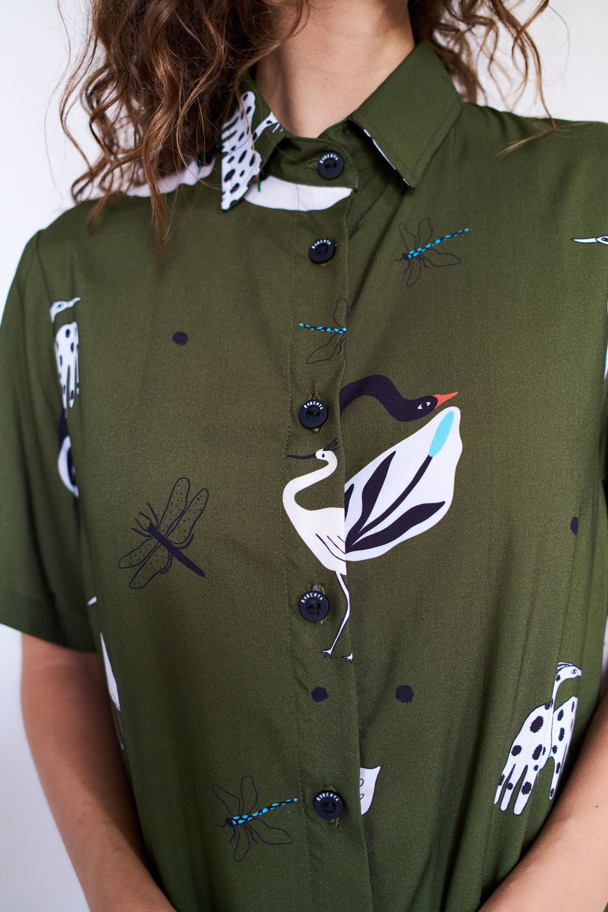 CAMISA BOTONERA LARGA GARZA VERDE