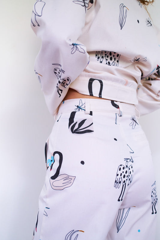 PANTALON TUBO GARZA BLANCO