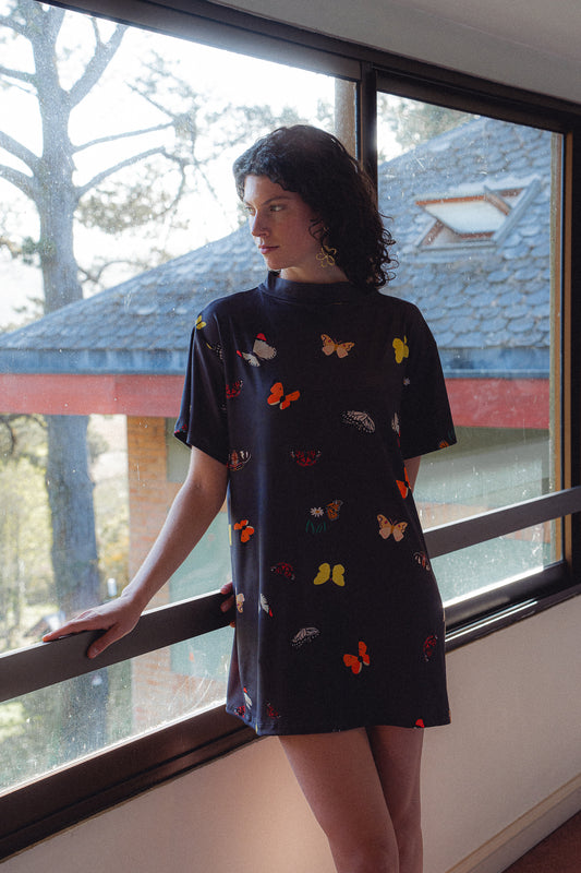 VESTIDO TORTUGA MARIPOSAS GRAFITO