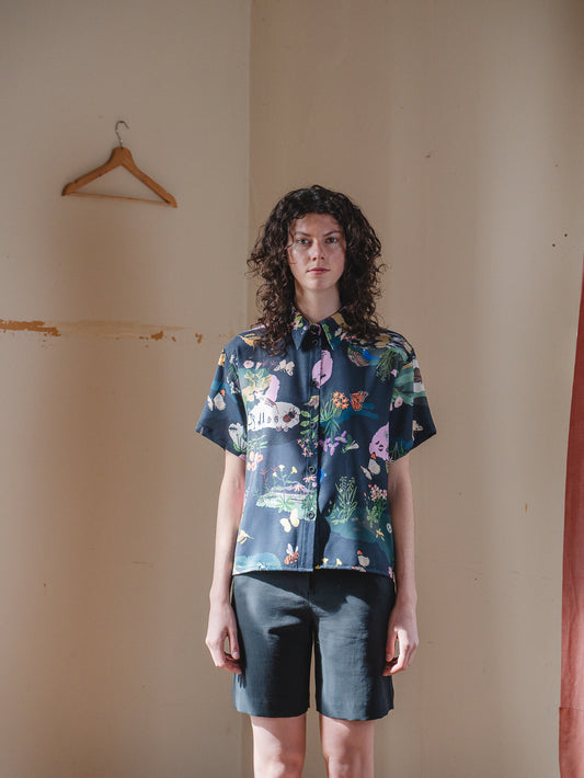 CAMISA BOTONERA CORTA CAMPO NOCHE