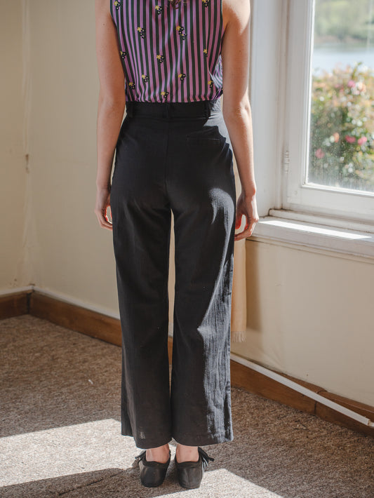 PANTALON TUBO ALGODÓN NEGRO