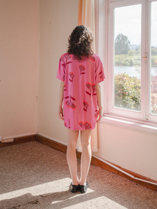 VESTIDO TORTUGA FLORES FUCSIA