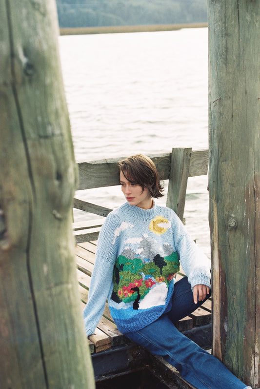 SWEATER CISNE CELESTE