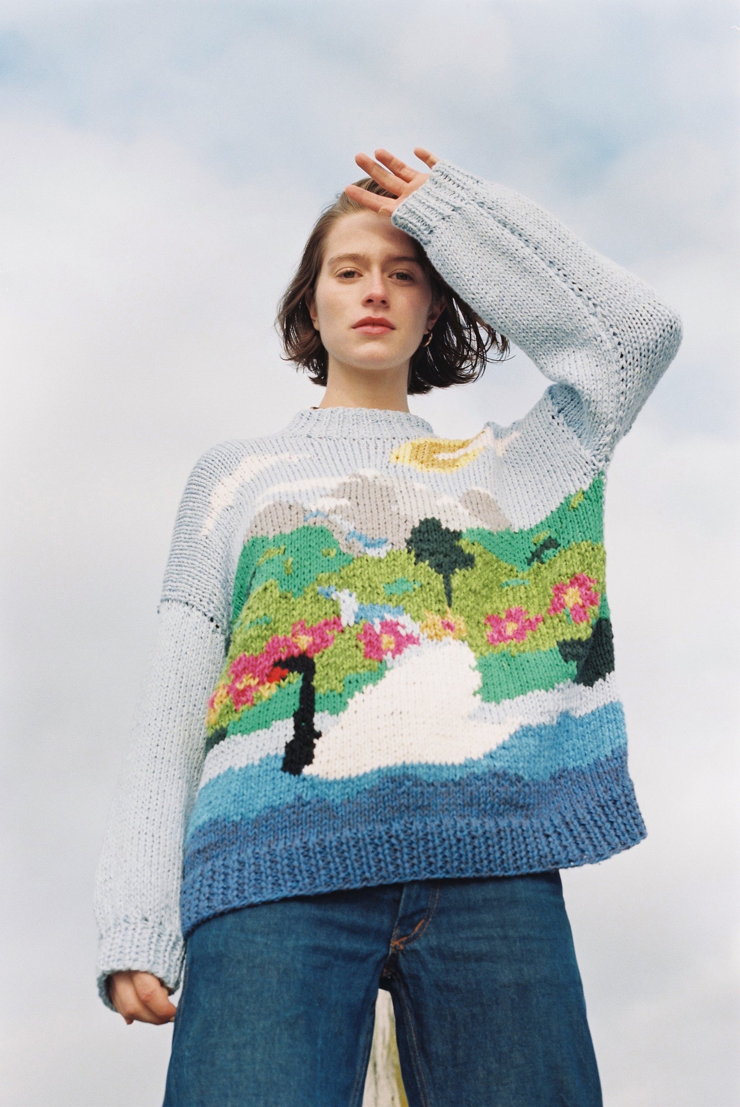 SWEATER CISNE CELESTE