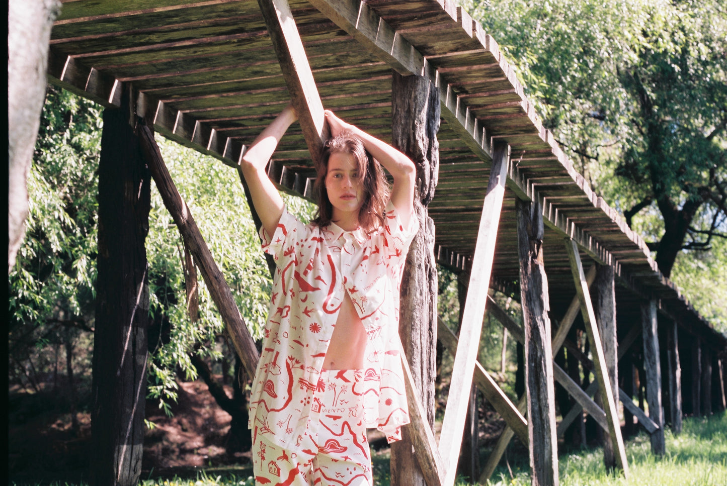 CAMISA MAXI MAPA ROJO
