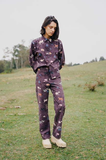 CAMISA DORA COTELE ANIMALES CAMPO