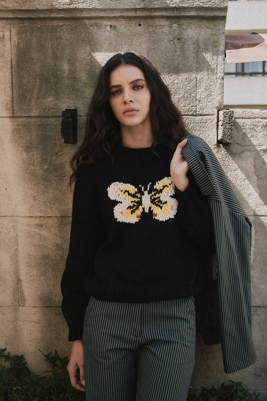 SWEATER MARIPOSA NEGRO