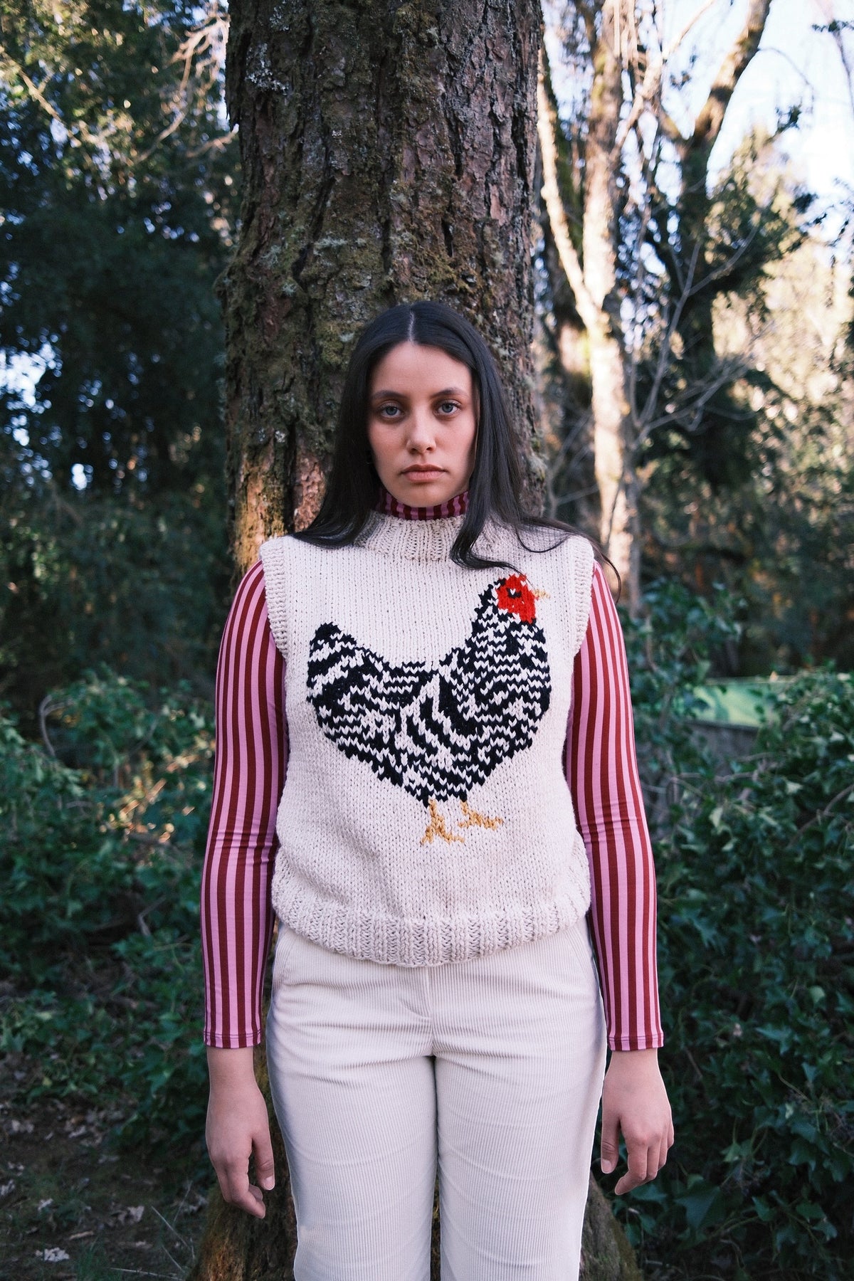 SWEATER SIN MANGAS GALLINA CRUDO