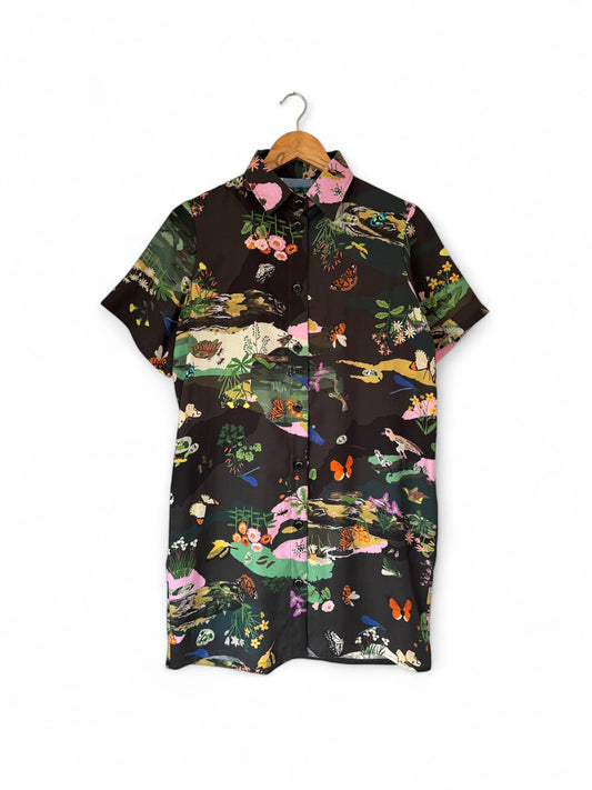 CAMISA BOTONERA LARGA CAMPO NOCHE