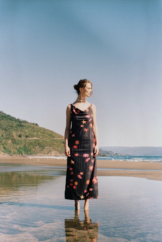 VESTIDO DRAPEADO CANGREJOS