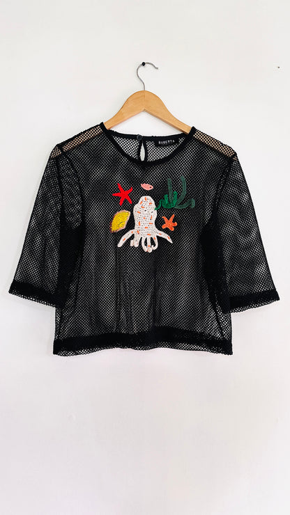 TOP MALLA APLICACIONES CROCHET