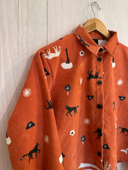 CAMISA ELSA COTELE CABALLOS TERRACOTA