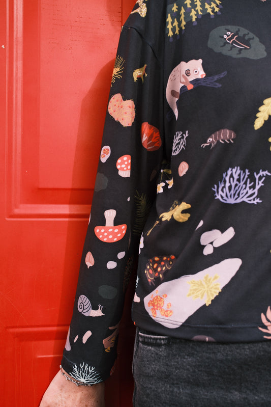 POLERA TORTUGA MICROBOSQUE GRAFITO