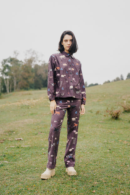 CAMISA DORA COTELE ANIMALES CAMPO