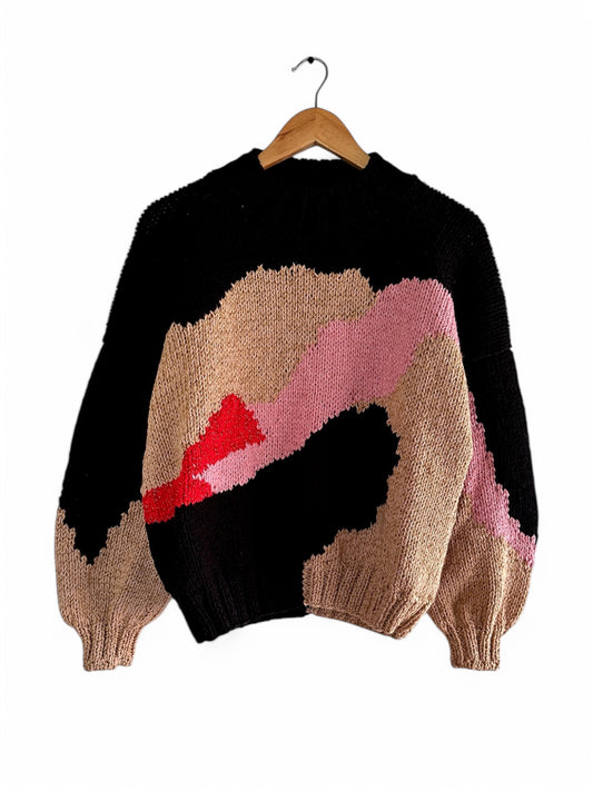 SWEATER ROCAS ROJO ROSA
