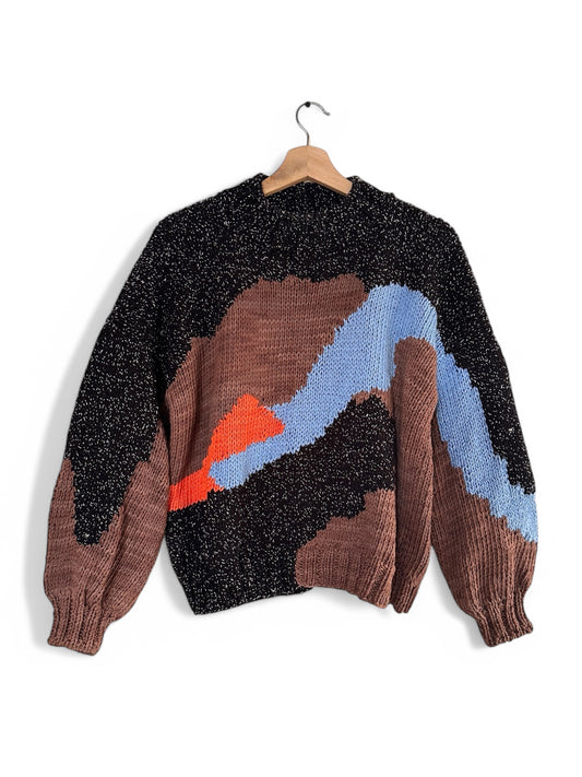 SWEATER ROCAS CELESTE CAFÉ