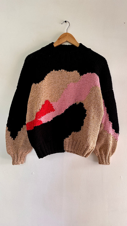 SWEATER ROCAS ROJO ROSA